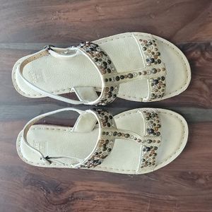 FRYE Metal Studded Leather Sandals